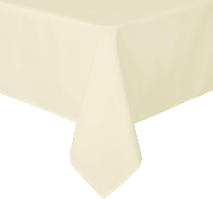 sancua Square Tablecloth - 54 x 54 Inch - Stain and Wrinkle Resistant Washable Polyester Table Cloth, Decorative Fabric Table Cover for Dining Tables, Buffet Parties and Camping, Beige