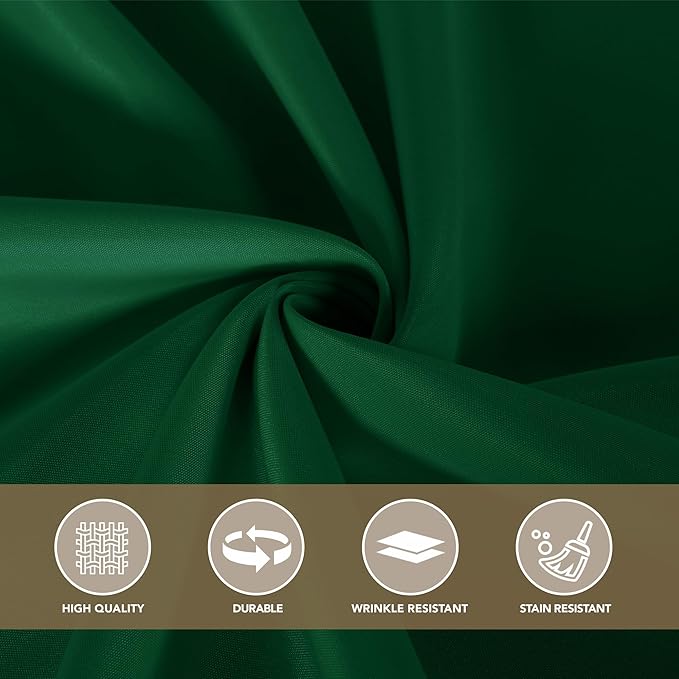sancua Tablecloths for 6 Foot Rectangle Tables, 8 Pack - Washable Polyester Fabric Table Cloth for Chirstmas Party, Birthday, Banquet Reception, 54x108 Inch Hunter Green