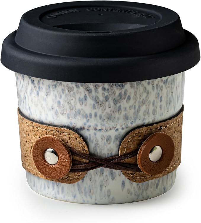 Coffee Mug, Ceramic Coffee Cups, Spill Proof Travel Coffee Tumbler with Lids, Microwave & Dishwasher Safe, Latte Cup, Heavy Mug for Men & Women, 6.5oz