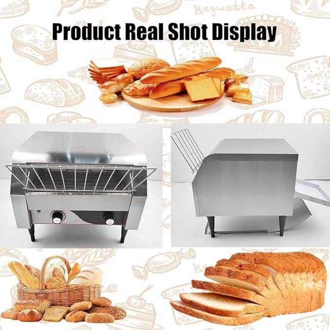 Automatic Toaster Oven,Multipurpose Bread Toasting Machine,Electric Bread Machine,Commercial Conveyor Toaster,150/300/450 PCS/H,with Intelligent Temperature Control,150