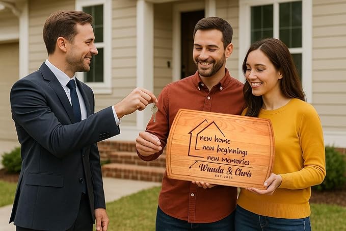 Personalized Cutting Board – Custom Engraved Wood Charcuterie Boards for Kitchen, Housewarming Gifts, and New Home Purchase Gifts – Customized Gift for New Homeowners