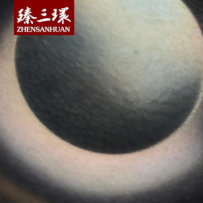 臻三环 ZhenSanHuan HandHammered Iron Wok Flat Bottom Induction Suitable (34CM Wood Handle with Help)