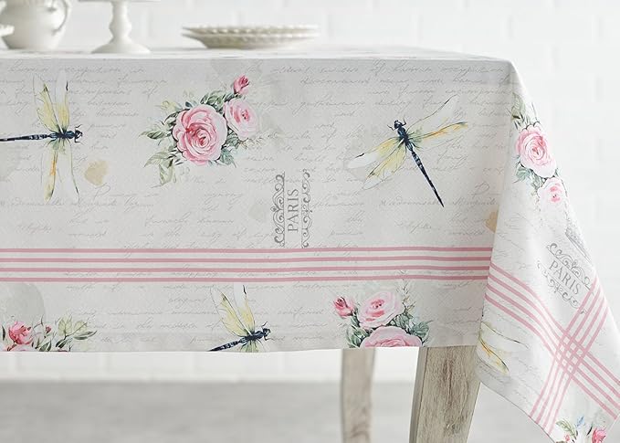 Maison d' Hermine Table Cloth Rectangle Table 100% Cotton 54 x 72 Inches Tablecloth Reusable Decorative for Dining Room Farmhouse Home Valentines Day Decorations Spring Summer - Champ De Mars