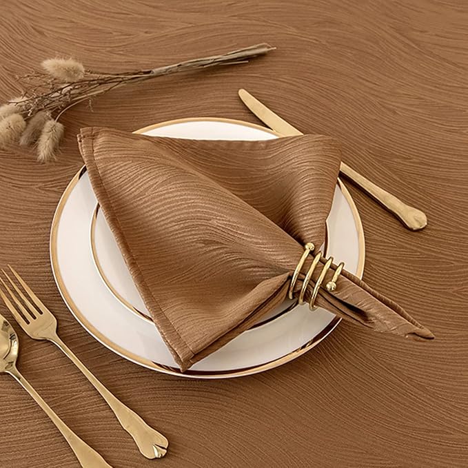 maxmill Fall Cloth Napkins 20 x 20 Inch Swirl Pattern Soft Comfortable and Luxury Serviette for Harvest Thanksgiving Family Dinners Weddings Parties and Banquets Set of 4 Pieces, Fall Leaf
