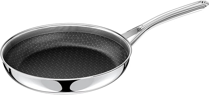 Non Stick Frying Pan 11 Inch,Stainless Steel Ceramic Skillet,Nonstick Cooking Pan,PFAS PFOA PTFE Free&Non Toxic,Induction Compatible-Gas&Electric Stovetops,Oven&Dishwasher Safe, Chef's Pan