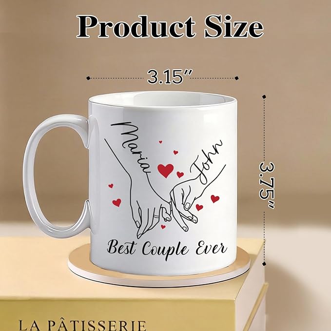 Personalized Coffee Mug with Photo Text Logo, 11OZ Custom Travel Cups, Personalized Valentine Birthday Employee Appreciation Gifts for Women Men Best Friend Office, Taza Personalizadas (couple mug)
