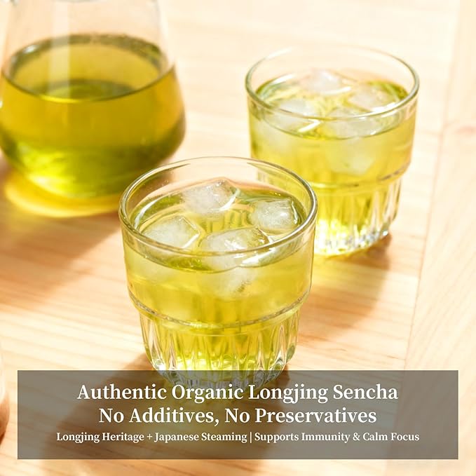 ZenVerdant USDA Organic Sencha Green Tea, 12oz | Dragon Well Infused Loose Leaf | Antioxidant-Rich