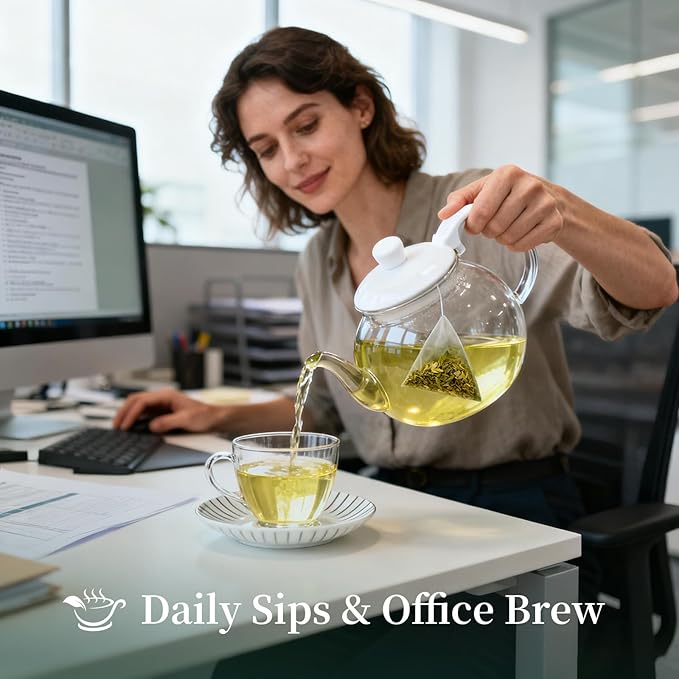 ZenVerdant USDA Organic Quick Brew Green Tea Bags 40 Count - Plant-Based Fiber, Subtle Natural Citric Acid Flavor, Individually Wrapped