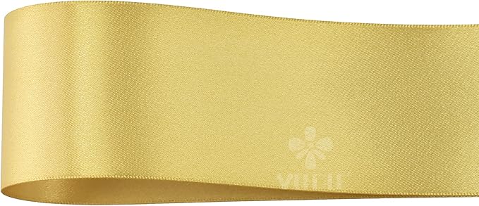 MEEDEE Gold Satin Ribbon 2 Inch Gold Ribbon Lux Double Faced Ribbons by 25 Yards Silk Satin Ribbons for Gift Wrapping, DIY Crafts, Wedding, Flower Bouquet, Holiday Decorating