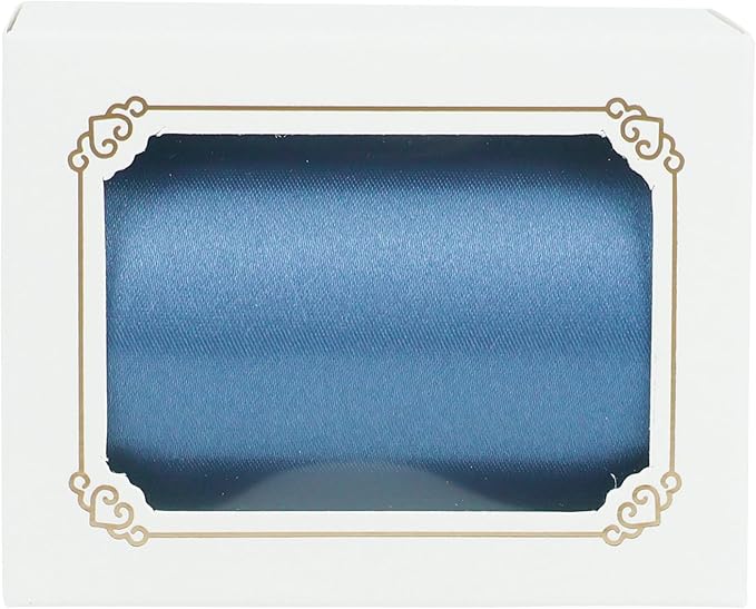 MEEDEE Smoke Blue Satin Ribbon Lux Double Faced Satin Ribbon 3 Inch Dusty Blue Ribbons by 10 Yards Smoke Blue Ribbons for Crafts, Christmas Tree, Flower Bouquet, Weddings, Bow Making