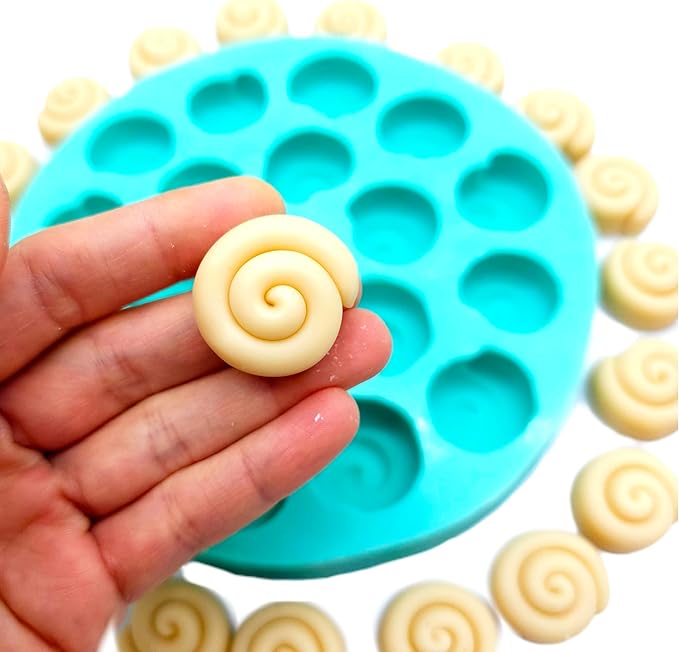 Cinnamon rolls mold - Choose option cinnamon rolls silicone mold Candle molds Wax melts mold (1 inch -19 cavities-) NC030