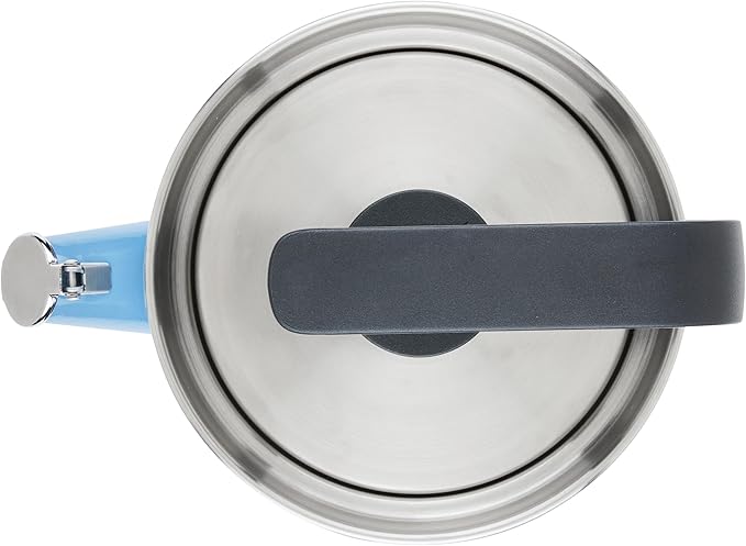 KitchenAid Teakettles Enamel-on-Steel Stovetop Whistling Teakettle, Induction Ready, Stainless steel Lid, 2 Quart - Blue Velvet