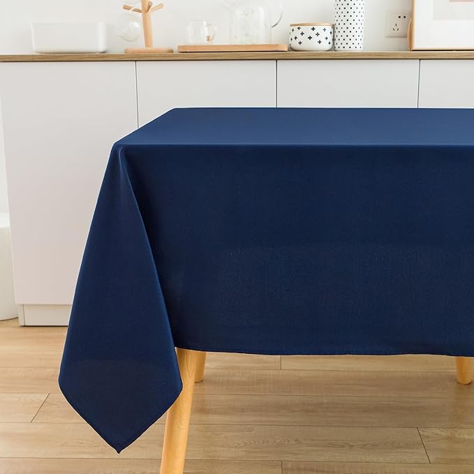 2 Pack Square Table Cloth 52X52 Inch Navy Washable Fabric Tablecloth Polyester Solid Dining Table Cover for Birthday Party Dinner Holiday Outdoor Indoor