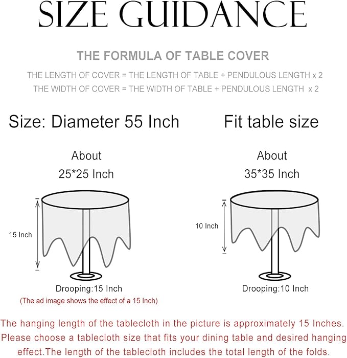 patdrea Designer Beige Tablecloth for Round Table,Vintage Italian Linen Trees Pattern Table Cloth,Decor Cover for Kitchen Dining Christmas,Thanksgiving,Tea Party,Diameter 55"-Tatiana a