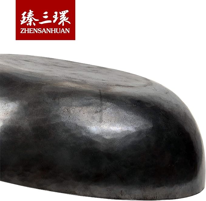臻三环 ZhenSanHuan Chinese HandHammered Iron Woks and Stir Fry Pans, Non-stick, No Coating, Induction Suitable, 章丘铁锅，舌尖上的中国，A bite of China (28CM)