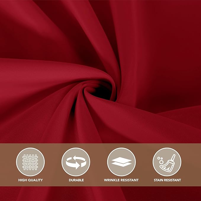 sancua Christmas Red 90 Inch Round Tablecloth, 8 Pack - Circle Polyester Fabric Table Cloth for Wedding Party Reception Banquet Birthday, Washable Formal Table Cover (Fit 30-72 Inch Tables)