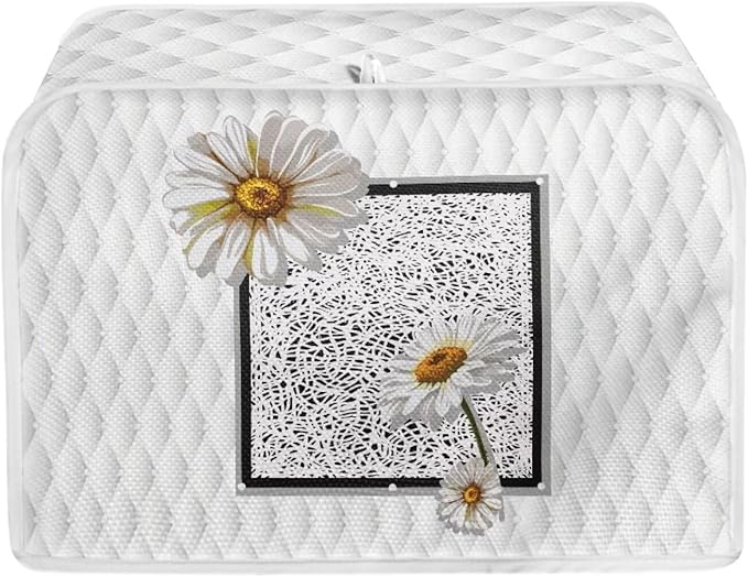 Doojoayie Daisy Toaster Cover Dust-proof Toaster Oven Cover 2 Slice Modern Kithcen Accessaries Stain Resistant Small Appliance Protector Home Decorations