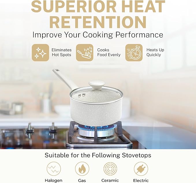 Granitestone 20 Pc Pots and Pans Set Non Stick Cookware Set with Steamer, Cooking Utensils and Pad Protectors, Stay Cool Handles, Oven and Dishwasher Safe