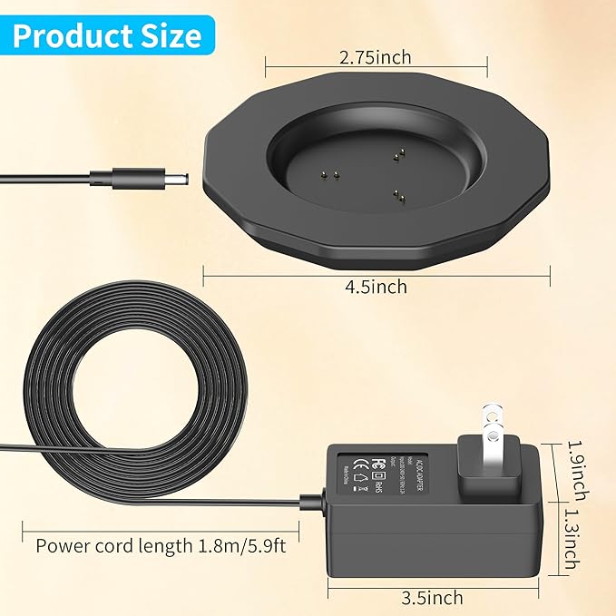 Charging Coaster 2 Compatible with Em-BER Temperature Control Smart Mug 2 and 1, Mug Power Cord and Charger Dock Base for Smart Temperature Cup Accessories