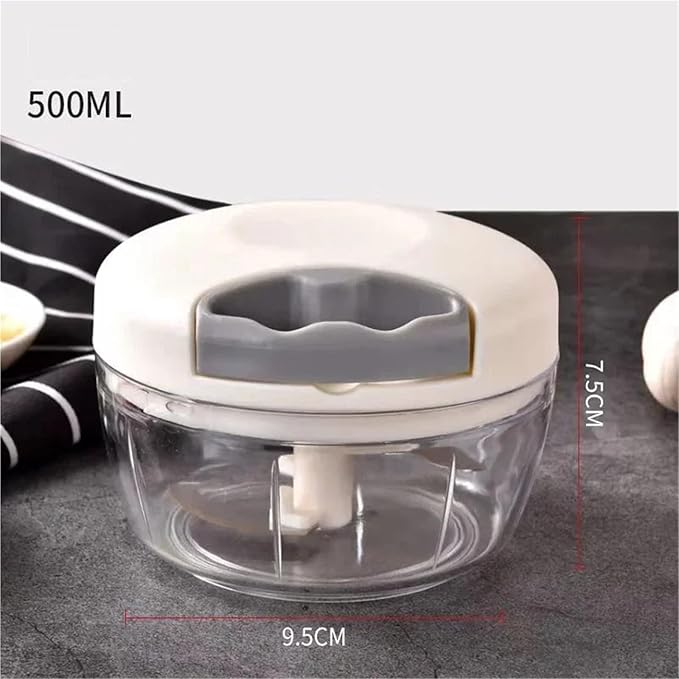 Potato Masher Onion Slicer Vegetable Fruit Chopper Cutter Garlic Press Meat Grinders Kitchen Baking Accessories(500ML White)