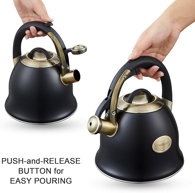 Tea Kettle -2.2 Quart Tea Kettles Stovetop Whistling Teapot Stainless Steel Tea Pots for Stove Top Whistle Tea Pot
