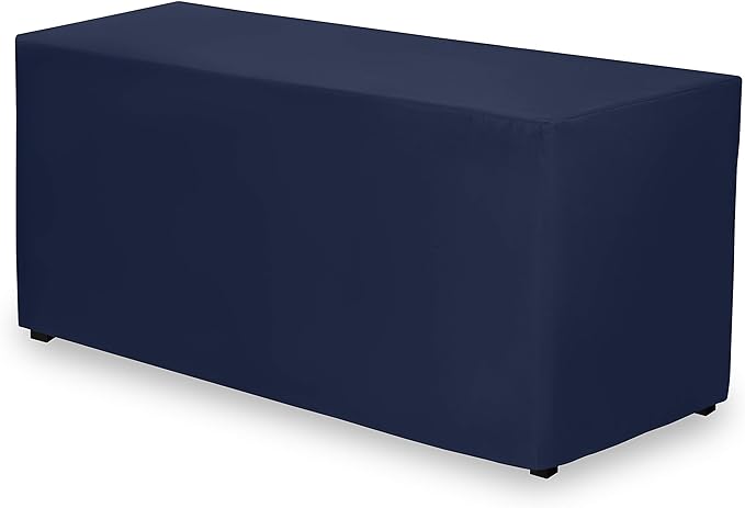 Gee Di Moda Fitted Tablecloth - 72 x 30 Inch Navy Blue Floor-Length Fitted Table Cloth for 6 Foot Rectangle Table, Heavy Duty Washable Fabric for Parties, Dinner, Weddings, Baby Shower & Trade Show