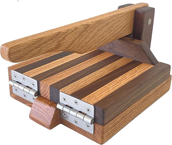 8 Inch Oak & Walnut Tortilla Press – Handmade Hardwood Tortilla Maker by Central Coast Woodworks