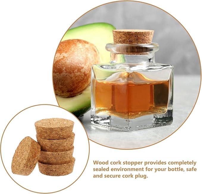 20pcs Wooden Cork Stoppers Bottle Plugs for Wine and Beverage Sealing Airtight Design for Home Restaurants Bars and Cafes