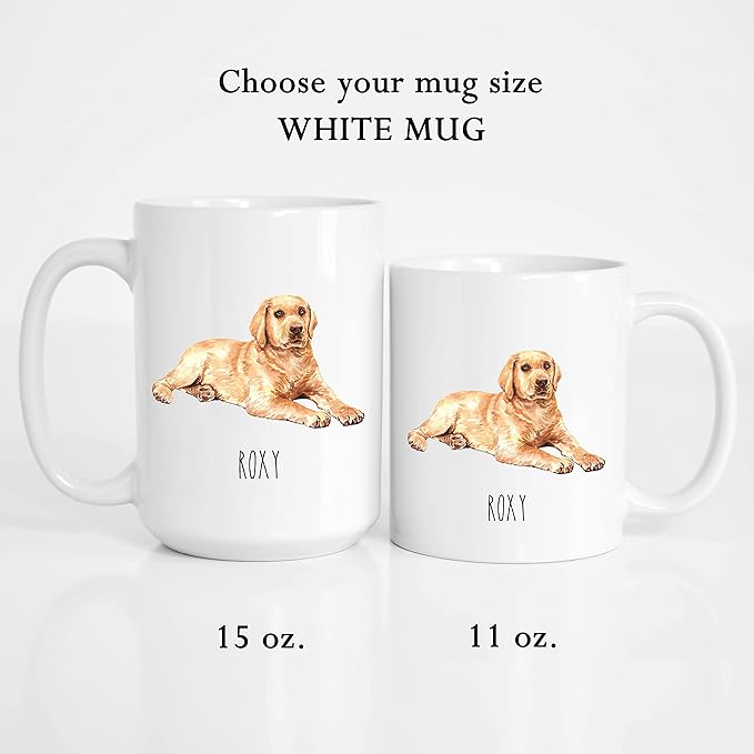 Labrador Custom Coffee Mugs with Name for Dog Mom Dad - Personalized Gifts for Best Friends - Grandma Grandpa Present (Labrador)