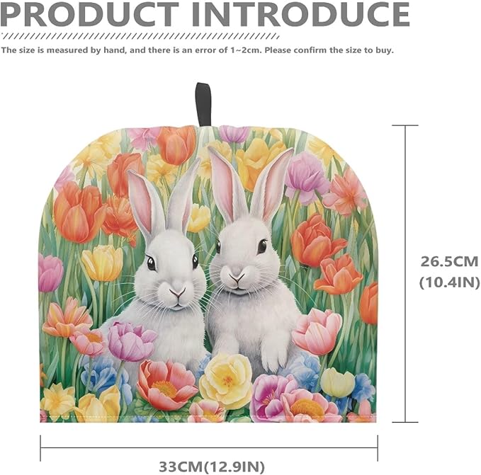 Rabbits Teapot Cover Tea Cozy for Teapot Insulated Kitchen AccessoryTulips Tea Pot Cozy for Keeping Warm Home Decor Teapot Cover