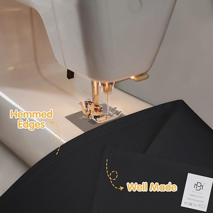 BRILLMAX 4 Pack Black Tablecloths 90 x 132 Inch for 6ft Rectangle Tables - 150 GSM Polyester Fabric, Floor Length Drop, Water, Stain & Wrinkle Resistant Cloth Cover for Wedding Reception Banquet