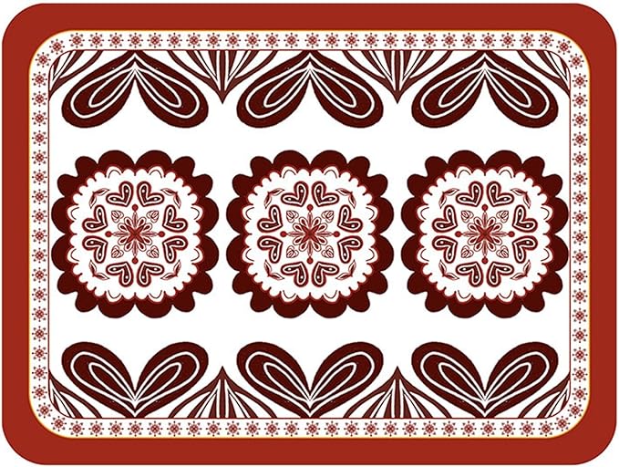 Classic Artwork Modern PU Placemats Non Slip for Dining Table Wipeable Reusable Plastic Tableware Dishwaser Home Decor(Classic-1)