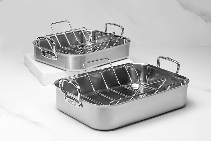Hestan Provisions – 16.5" Classic Clad Roaster with Stainless Steel Rack