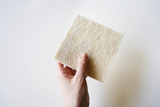 Keyaiira Wool Sponges 2-Pack - Environmentally Friendly, Long-Lasting & Compostable - Perfect for Dishes, Face, Body & Surfaces