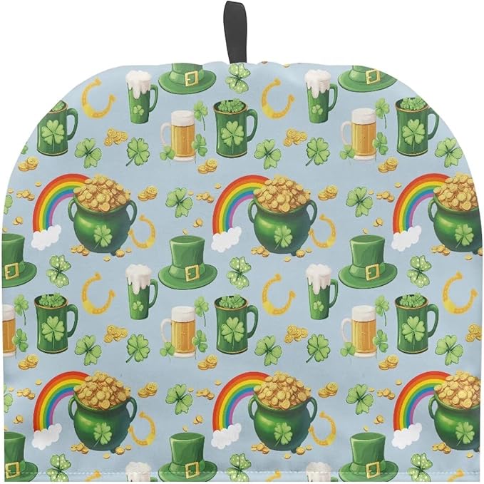 Green Teapot Cozy Money Jar for Home Kitchen Decor - Insulated Tea Kettle Cover Protector for Saint Patrick's Day