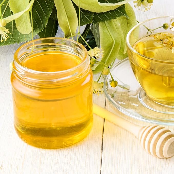 Betrome 1.5 oz Mini Glass Honey Jars, 60 Pack 45ml Clear Canning Jars Jam Jars with Gold Lids, Wood Dipper, Bee Pendants,Twine String,Bee Stickers &Tags -Perfect for Baby Shower,Wedding Party Favors.