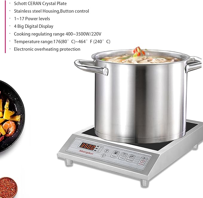 Commercial Induction Cooktop Lower Power Even Heating Hot Plate 3500W /220V Single-phase Abangdun