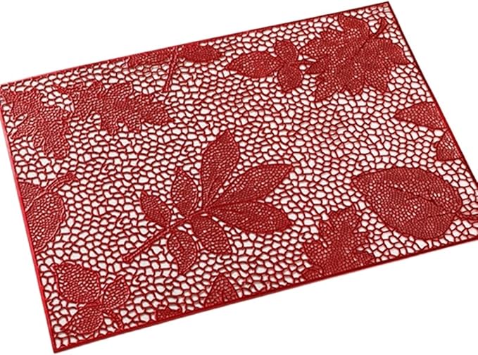 Square Table Mat Placemats Washable PVC Cloth Pad Tablemats Stain- Dining Disc Bowl Coaster Non-Slip(Silver,2 PCS)