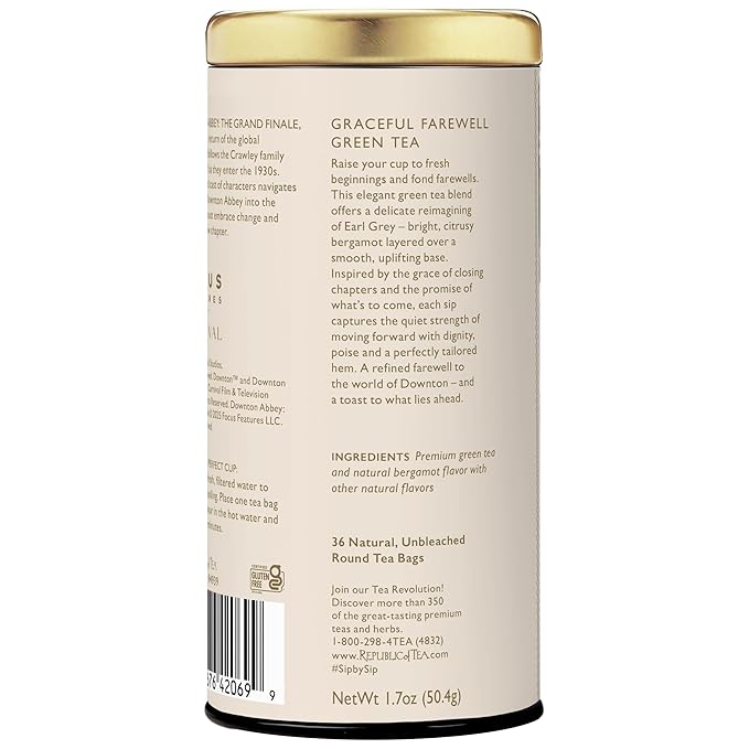 The Republic of Tea – Downton Abbey The Grand Finale Green Tea, 36 Tea Bags