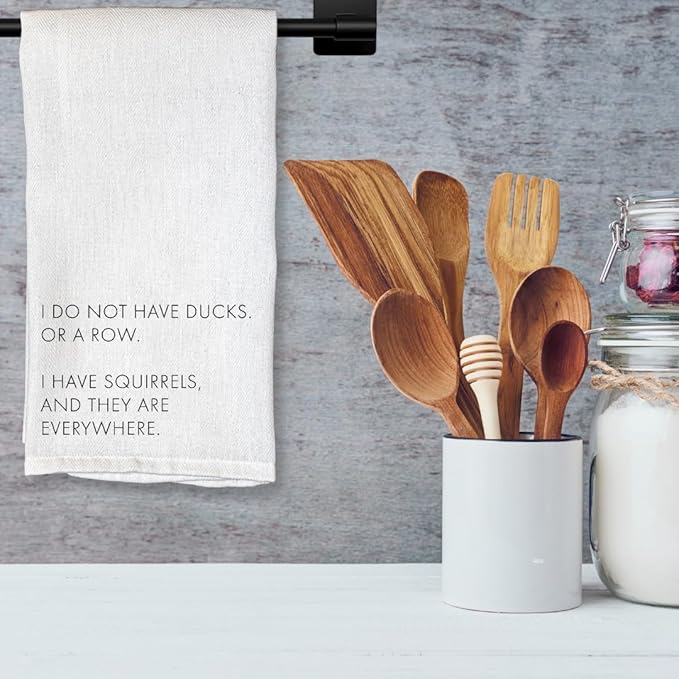 Funny Kitchen Towel for Drying Dishes and Hands - 20"x25" Soft Tea Towel (I Have Squirrels)