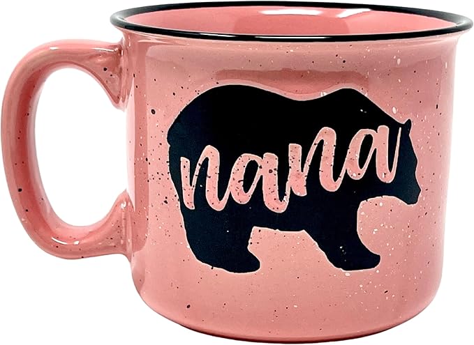 Nana Bear Cute Coffee Mug - Grandma Gifts, Mother's Day, Christmas, Birthday (Coral)