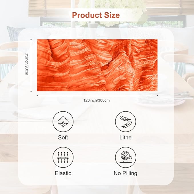 10 Pack Orange Cheesecloth Table Runner 35x120 Inch 10Ft Rustic Gauze Cheese Cloth Table Runner Sheer Cheesecloth Table Runners for Wedding Party Bridal Shower Decoration