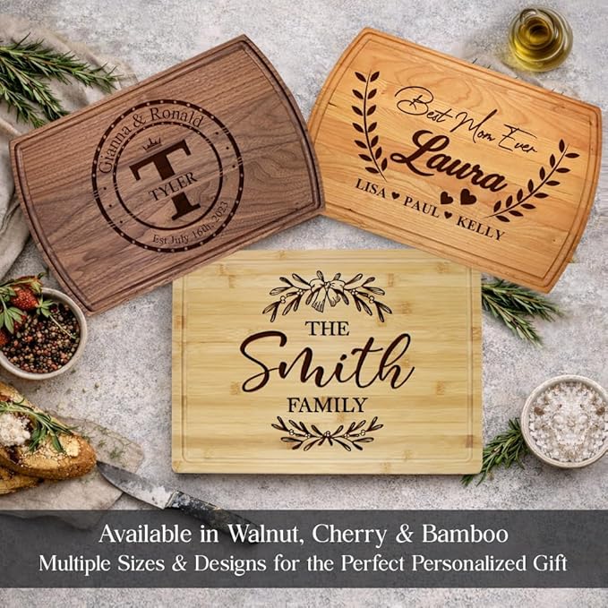 Personalized Cutting Board – Custom Engraved Wood Charcuterie Board – Unique Wedding & Engagement Gift for Couples – Anniversary, Housewarming & Real Estate Closing Gift for New Homeowners