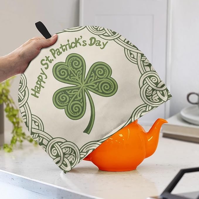 Lucky Shamrock Tea Cozy for Teapot Insulated Thick Tea Cozies Covers Dragonfly Teapot Insulation Cover Designed in England Breakfast Warmer