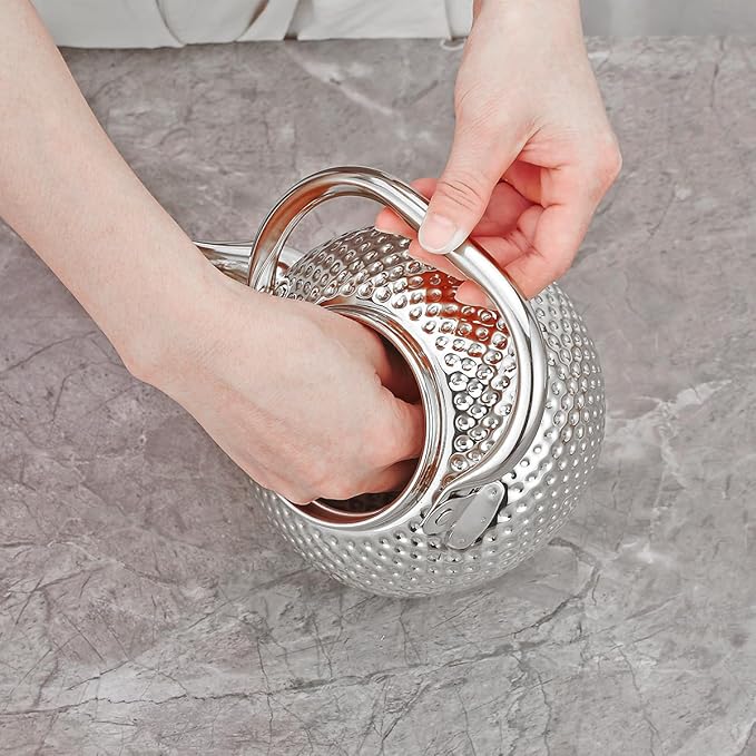 SANQIAHOME 1200ml teapot with Infuser stainless steel Water Boilers lifting handle Tea Maker Water Kettle for Induction/Gas silver