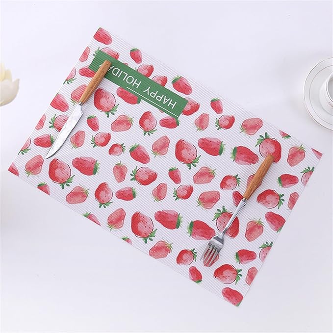 PVC Woven Placemats Set of 4 for Kitchen Dinner Table Place Mats Dining Office Placemat Plastic Table Decor Mats(PM-12)