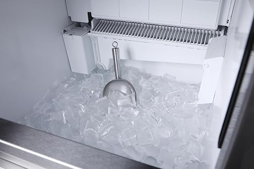 KoolMore 18 in. Commercial Ice Maker Machine, 100 lbs/24H Crescent Ice, 30 lbs Storage, Undercounter or Freestanding Ideal for Commercial or Residential Use, ETL Listed in Stainless-Steel