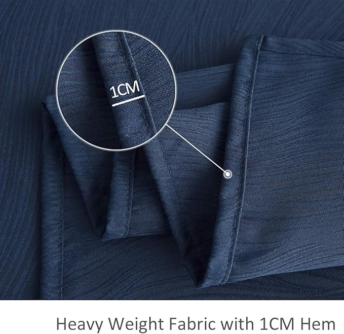 maxmill Jacquard Tablecloth Swirl Design Spillproof Wrinkle Free Heavy Weight Soft Table Cloth Decorative Fabric Table Cover for Outdoor and Indoor Use Oblong 60 x 120 Inch Navy Blue