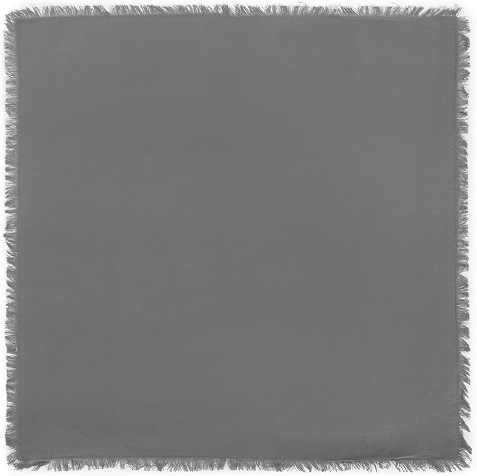 Lightnpro Cotton Napkins Set of 12, Beautiful Handmade Fringe Dinner Cloth Napkins, Washable and Reusable for Dining, Parties, Weddings, Holiday & Everyday Use - 18x18 Inch Smoke Grey
