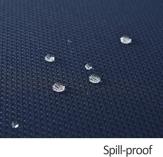 maxmill Jacquard Square Tablecloth Waterproof Spillproof Wrinkle Resistant Soft Textured Table Cloth for Dinner and Party Washable Polyester Fabric, Indoor and Outdoor Use, 60 x 60 Inch, Navy Blue